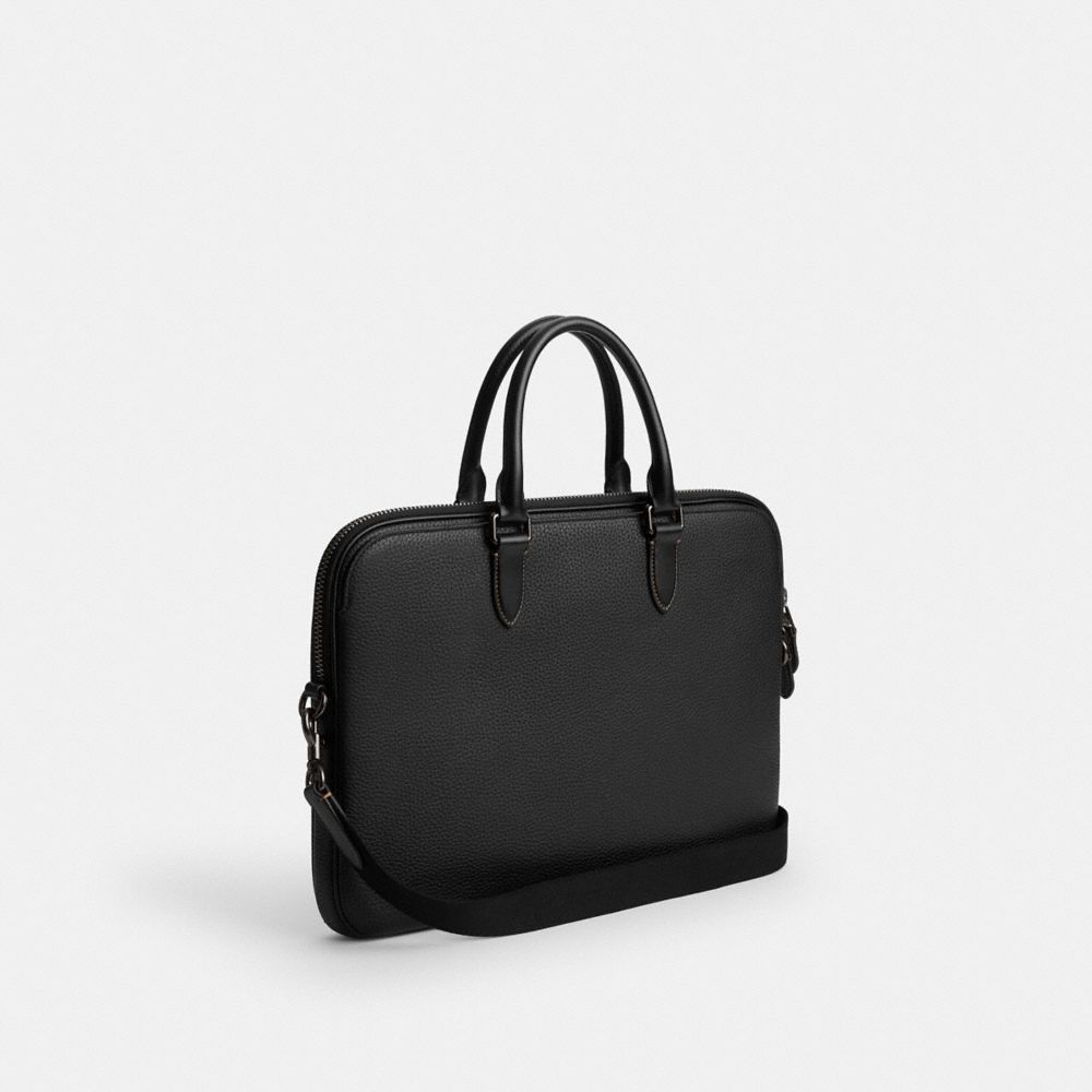 COACH®,Gotham Slim Briefcase,Briefcase,Work,Black,Angle View