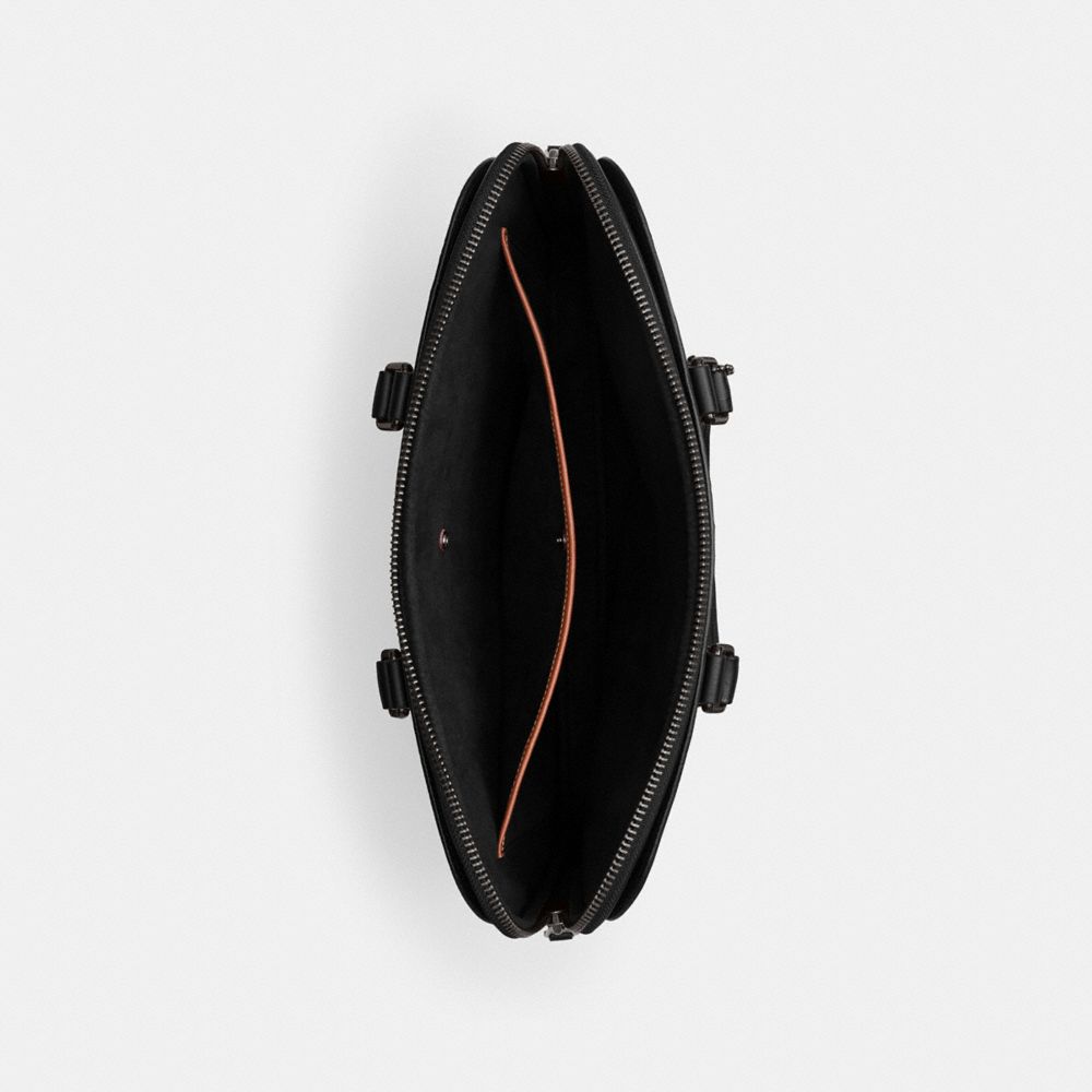 COACH®,Gotham Slim Briefcase,Briefcase,Work,Black,Inside View,Top View
