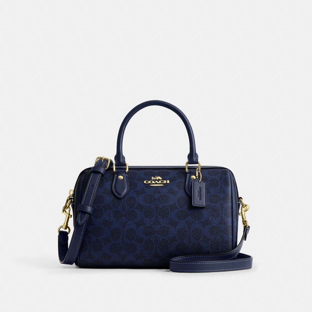 COACH®,Rowan Satchel Bag In Signature Canvas,Satchel,Piping,Casual,Work,,Front View