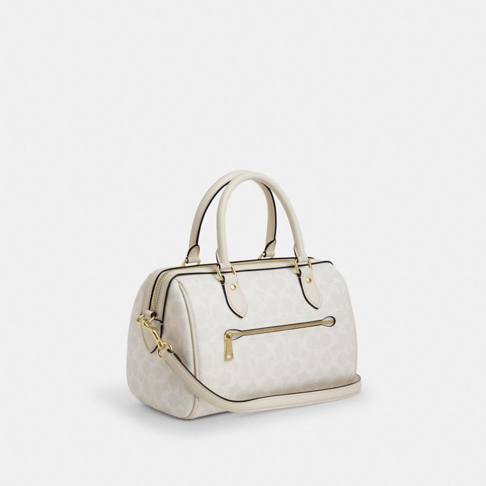 COACH®,Rowan Satchel Bag In Signature Canvas,Satchel,Piping,Work,Casual,,Angle View