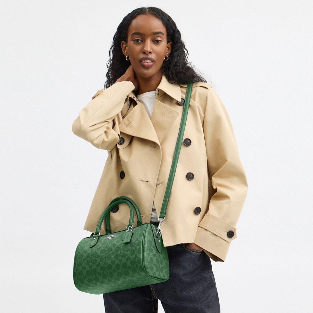 COACH®,Rowan Satchel Bag In Signature Canvas,Satchel,Piping,Casual,Work,