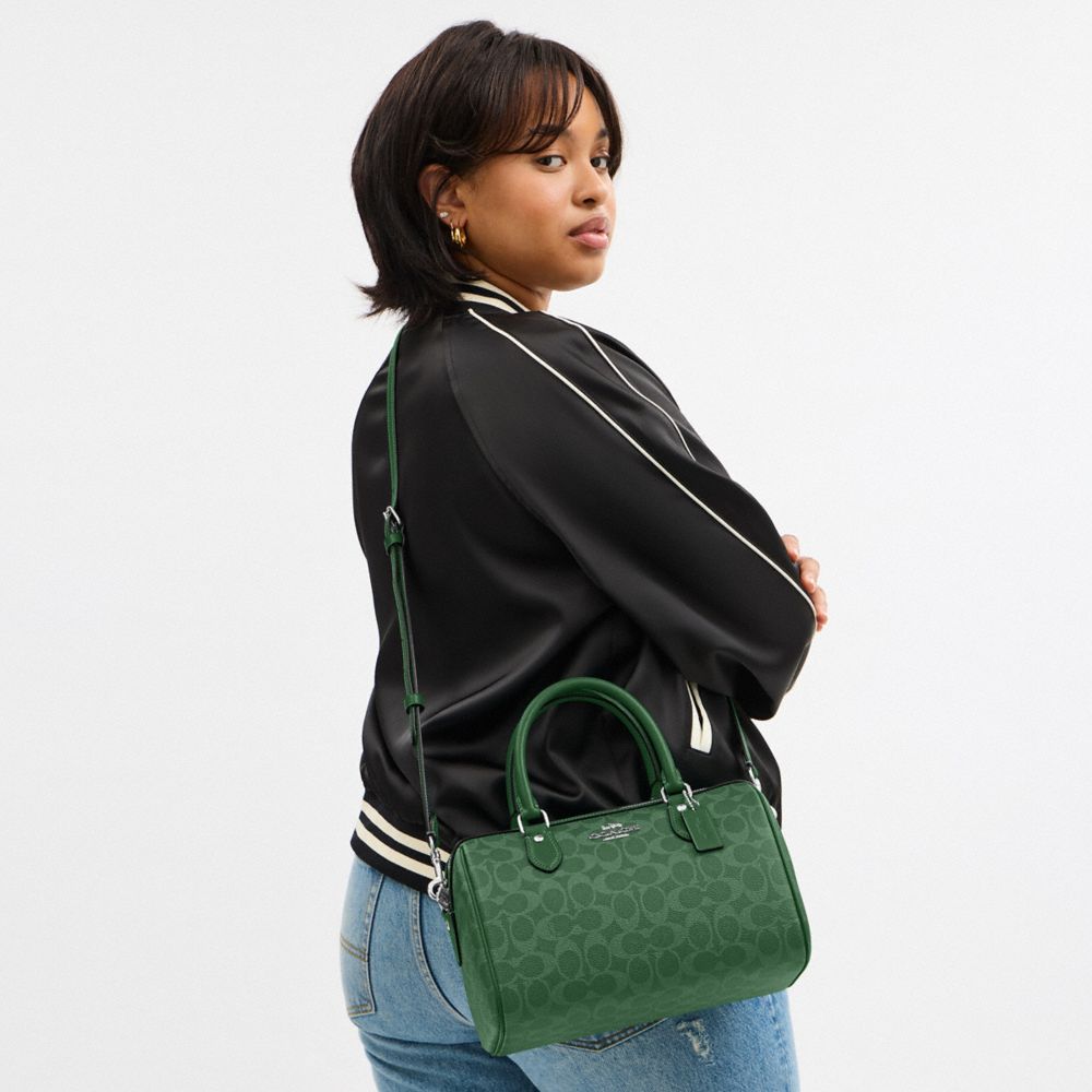COACH®,Rowan Satchel Bag In Signature Canvas,Satchel,Piping,Casual,Work,