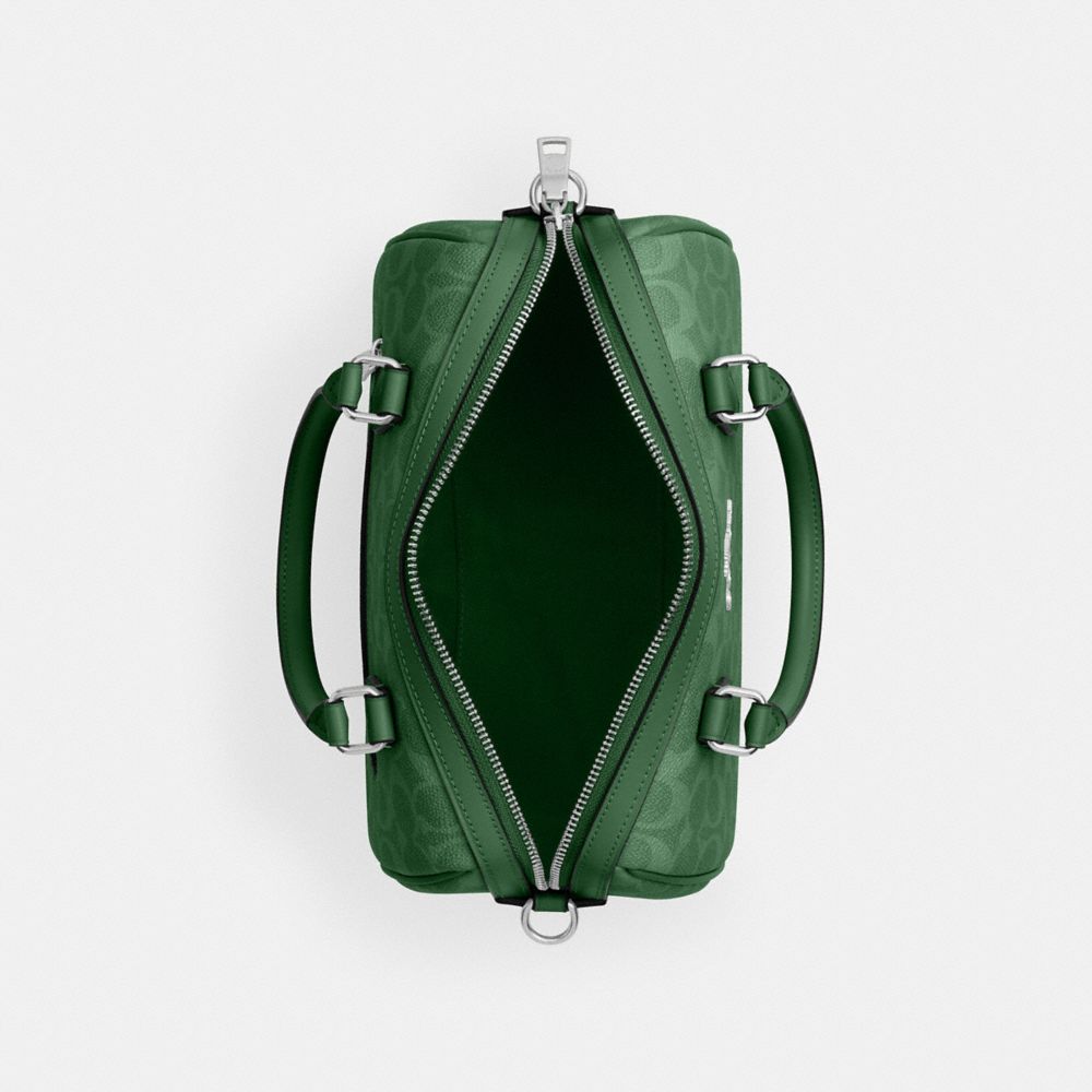 COACH®,Rowan Satchel Bag In Signature Canvas,Satchel,Piping,Casual,Work,,Inside View,Top View