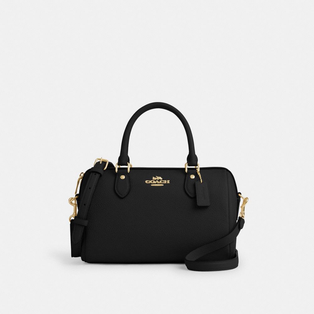 Coach black leather handbag sale