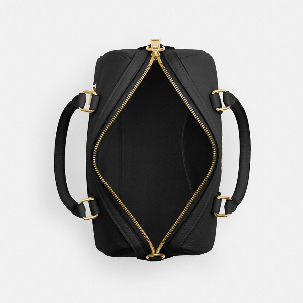 COACH®,Rowan Satchel Bag,Satchel,Logo,Work,Casual,Black,Inside View,Top View