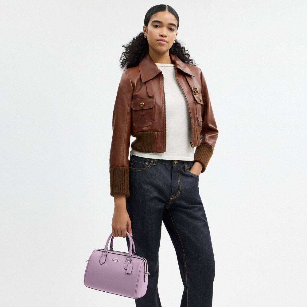 COACH®,Rowan Satchel Bag,Satchel,Logo,Work,Casual,Lavender,Detail View