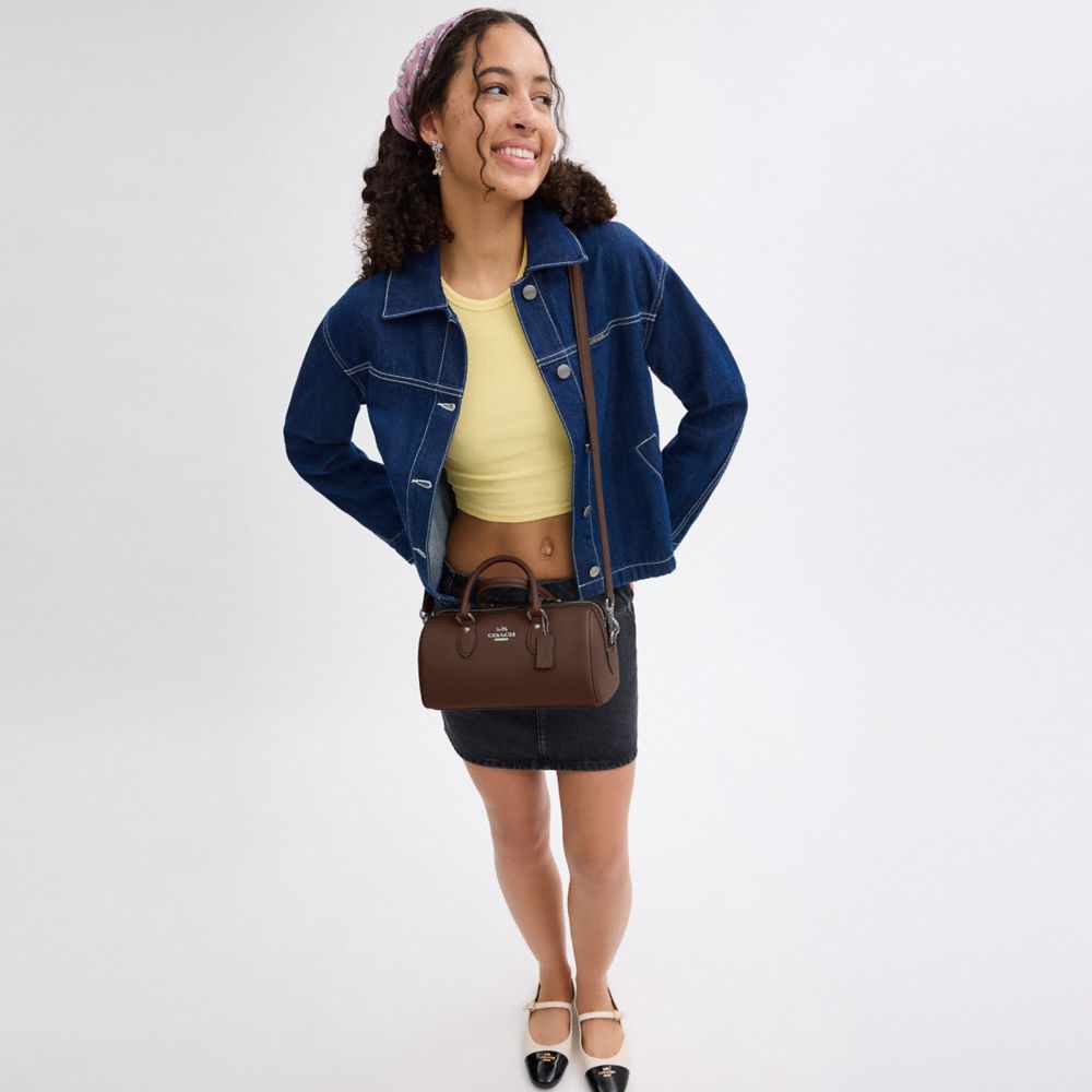 COACH®,Rowan Long Satchel Bag,Satchel,Logo,Casual,Work,Brown,Detail View