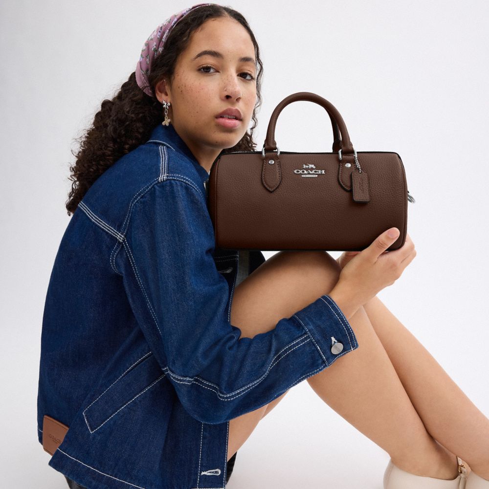 COACH®,Rowan Long Satchel Bag,Satchel,Logo,Casual,Work,Brown,Detail View