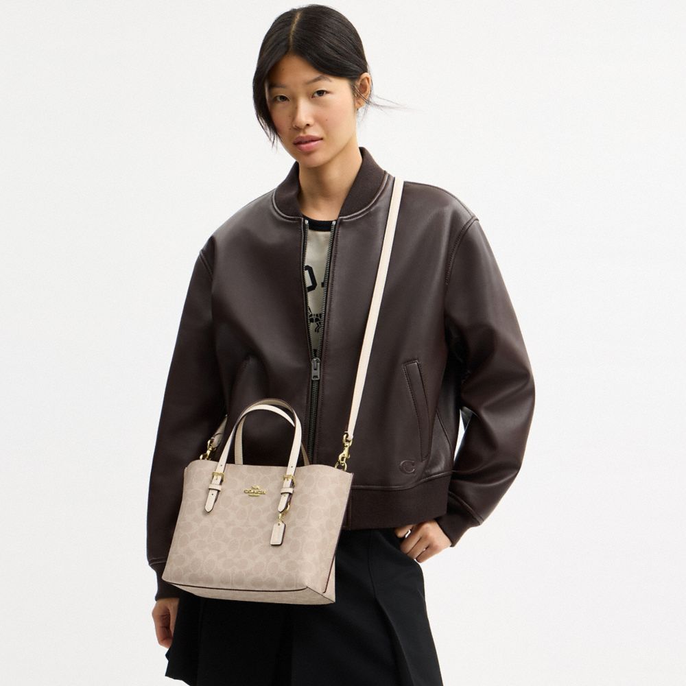 COACH®,Mollie Tote Bag 25 In Signature Canvas,Crossbody,Casual,Gray