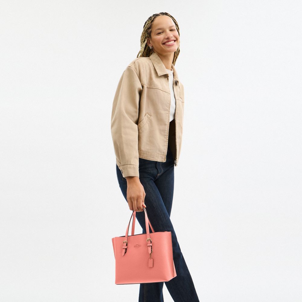 COACH®,Mollie Tote Bag 25,Crossbody,Logo,Casual,Work,Pink,Detail View
