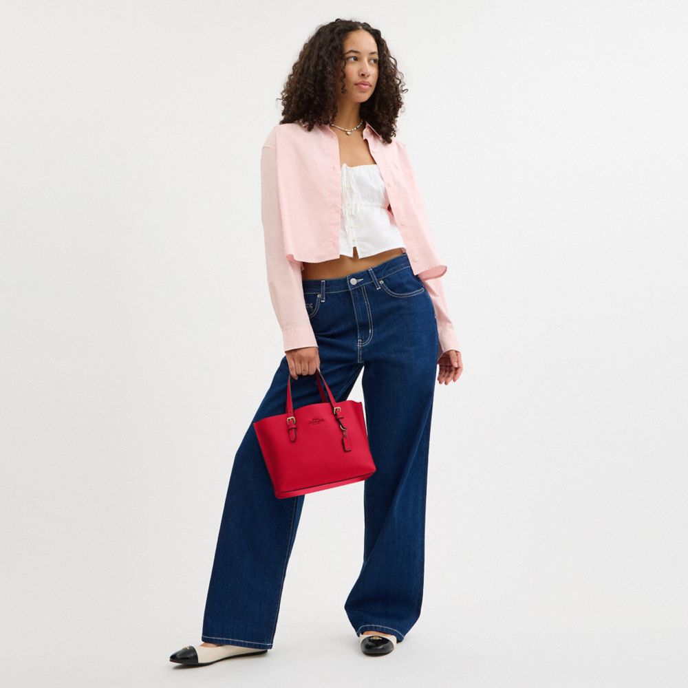 COACH®,Mollie Tote Bag 25,Crossbody,Logo,Casual,Work,Red,Detail View