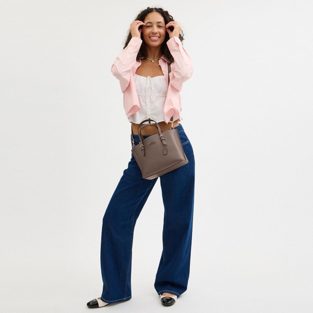 COACH®,Mollie Tote Bag 25,Crossbody,Logo,Work,Casual,Brown,Detail View