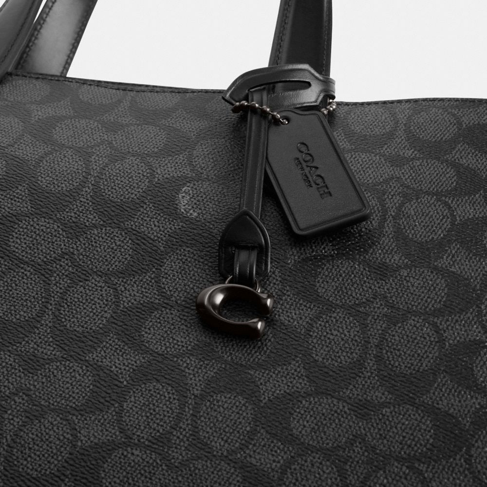 Coach Isaac Workbag In Signature Canvas In Charcoal Signature