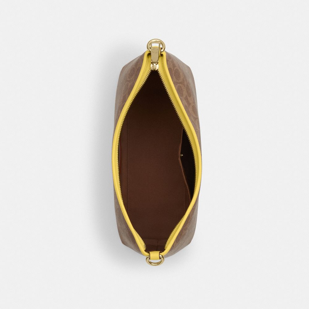COACH®,Laurel Shoulder Bag In Signature Canvas,Canvas,Shoulder Bag,Piping,Casual,,Inside View,Top View
