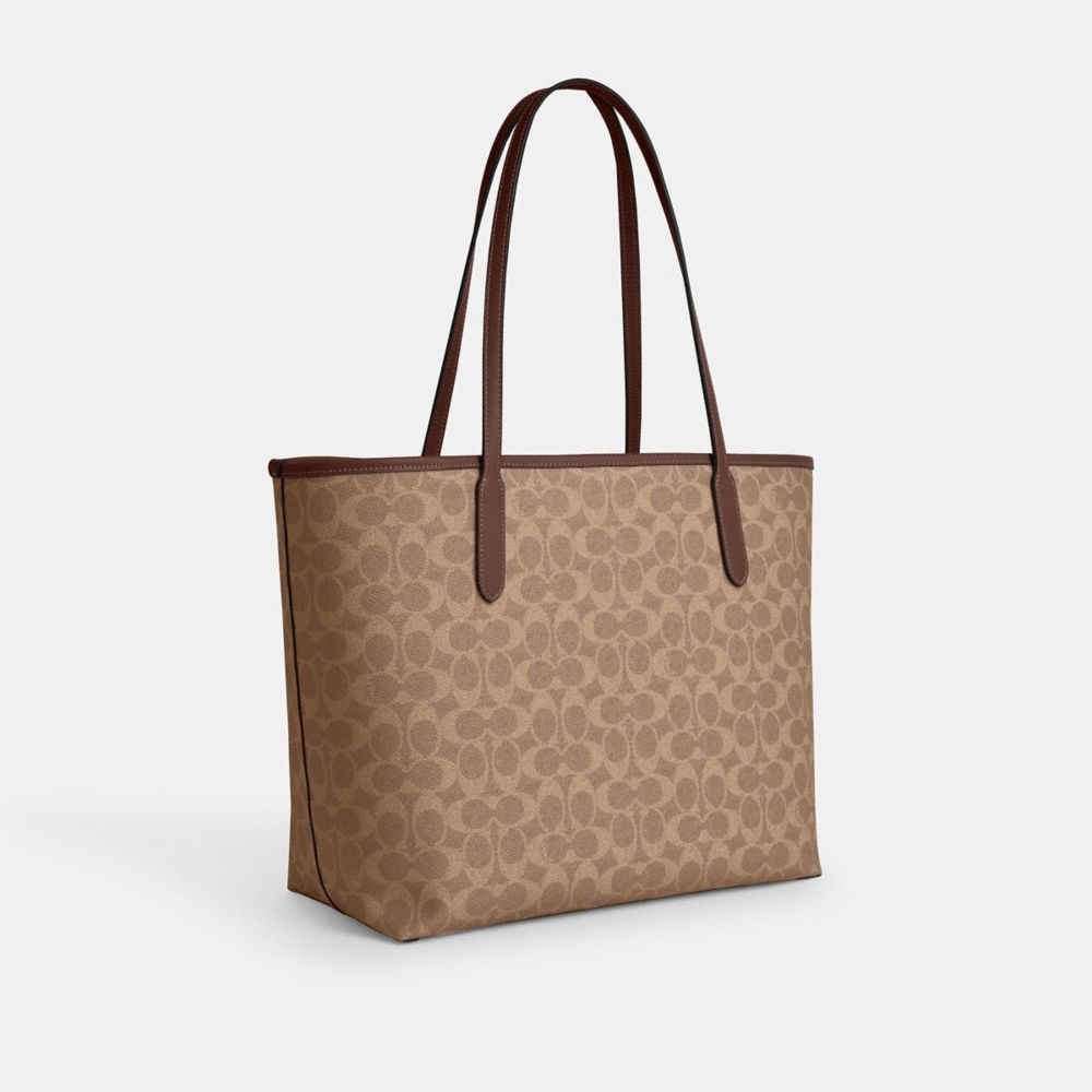 Central tote with zip in signature canvas sale