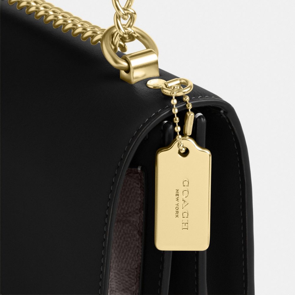 COACH®,Klare Crossbody Bag In Signature Canvas,Crossbody,Chain Detail,Pattern,Day Party,Black,Closer View