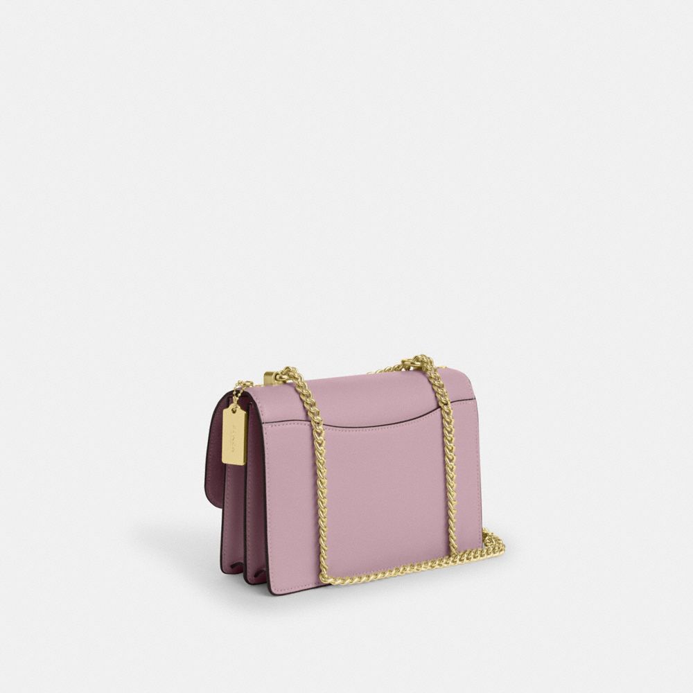 COACH®,Klare Crossbody Bag In Signature Canvas,Crossbody,Chain Detail,Pattern,Day Party,Lavender,Angle View