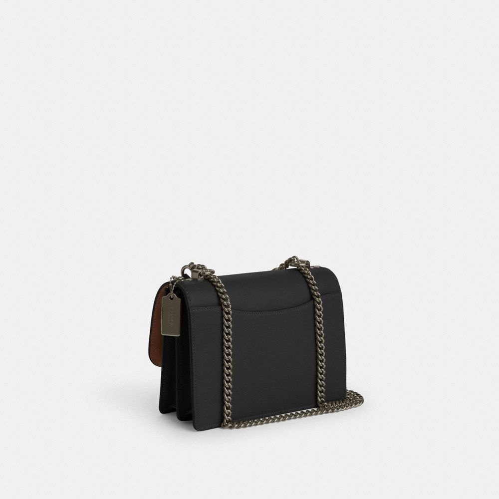COACH®,Klare Crossbody Bag In Signature Canvas,Crossbody,Pattern,Chain Detail,Day Party,Black,Angle View