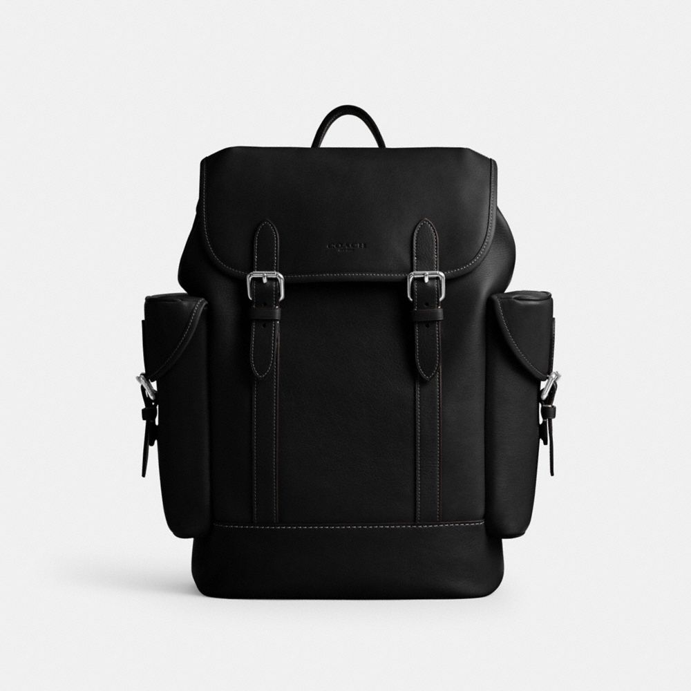 COACH®,Hitch Backpack,Mesh,Backpack,Stitching,Casual,Black,Front View