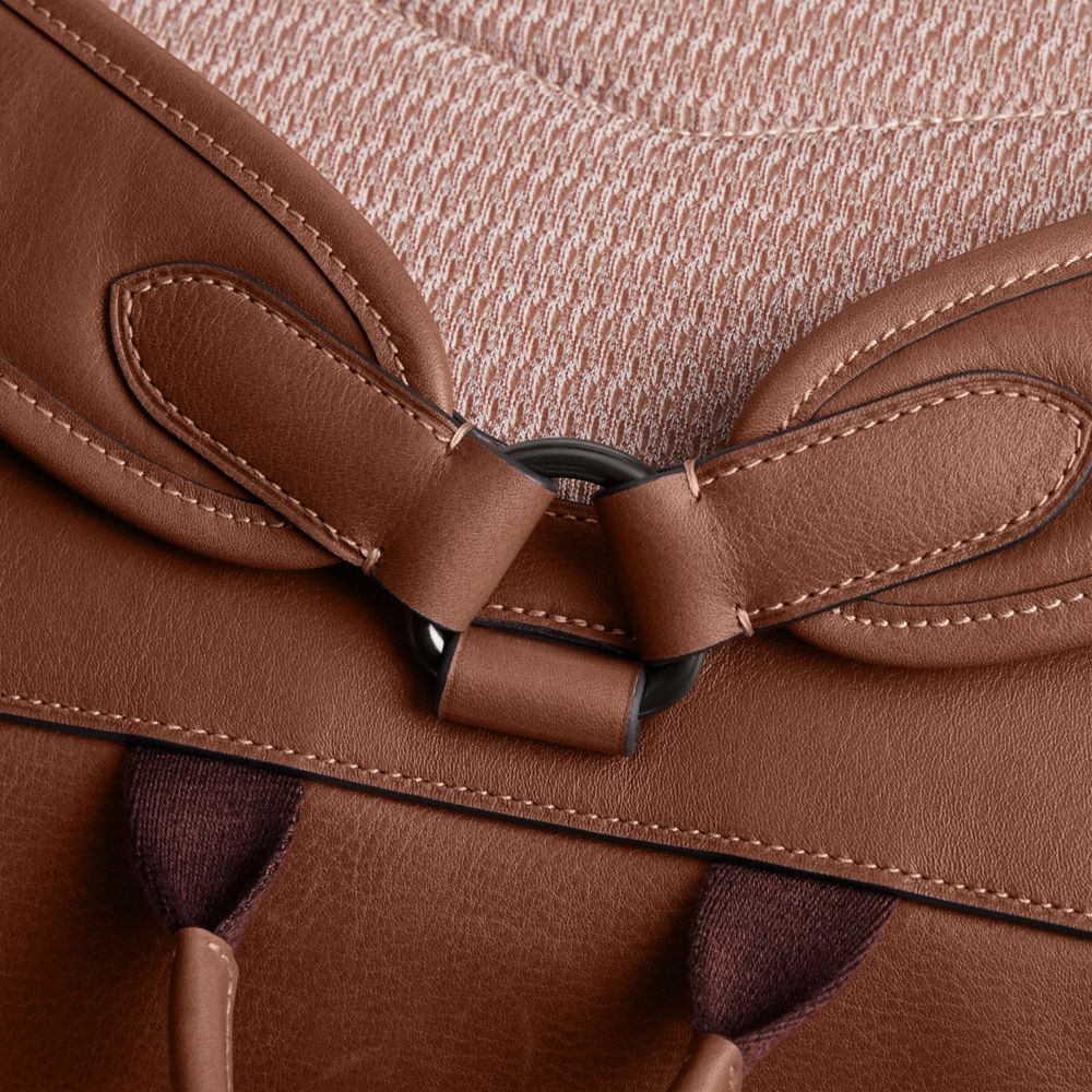 COACH®,Hitch Backpack,Mesh,Backpack,Stitching,Casual,Brown,Closer View