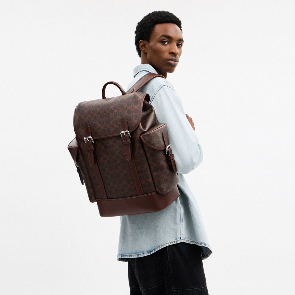 Coach Hitch Backpack In Signature Canvas