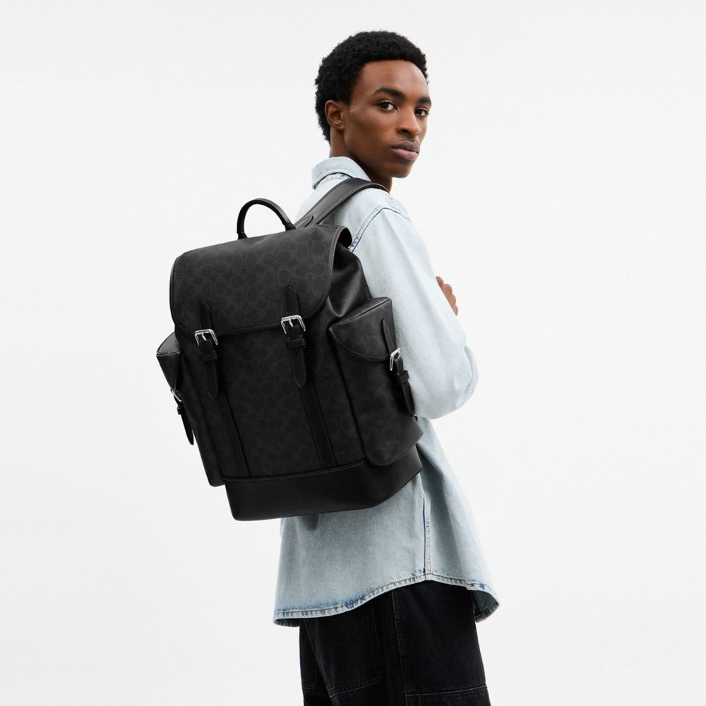 Рюкзак Coach Hitch Backpack In Signature Canvas — фото 4