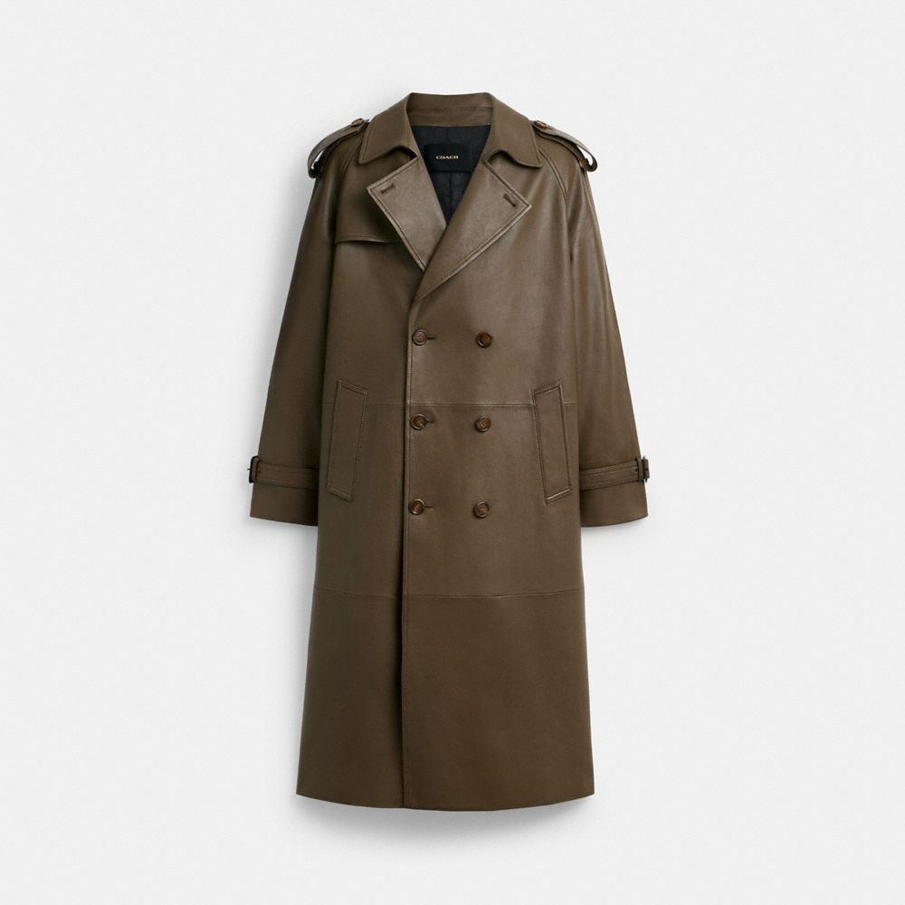 Leather burberry trench coat online