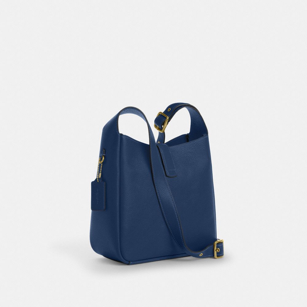 COACH®,Hadley Convertible Crossbody Bag,Leather,Crossbody,Metal,Logo,Gold Metal,Casual,,Angle View