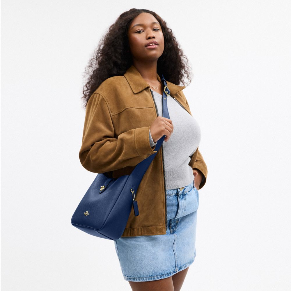 COACH®,Hadley Convertible Crossbody Bag,Leather,Crossbody,Metal,Logo,Gold Metal,Casual,