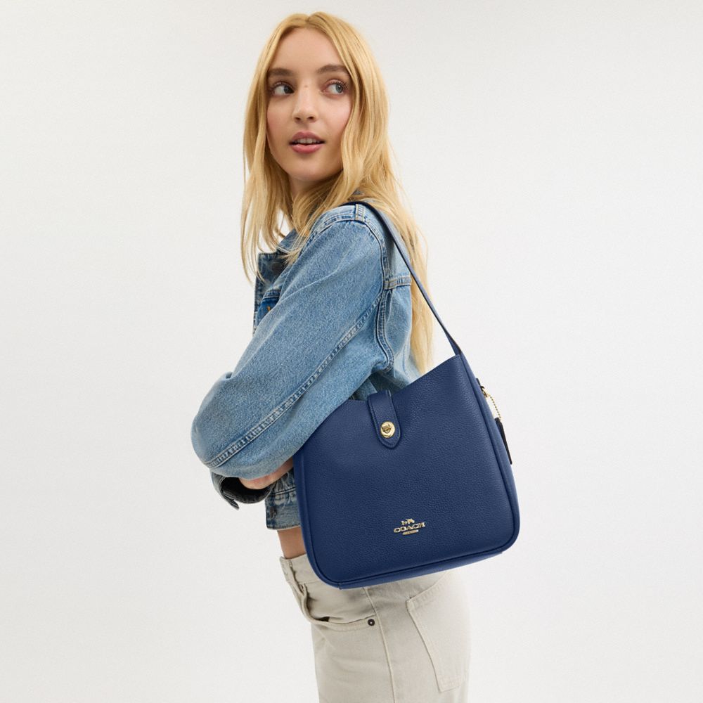 COACH®,Hadley Convertible Crossbody Bag,Leather,Crossbody,Metal,Logo,Gold Metal,Casual,,Detail View