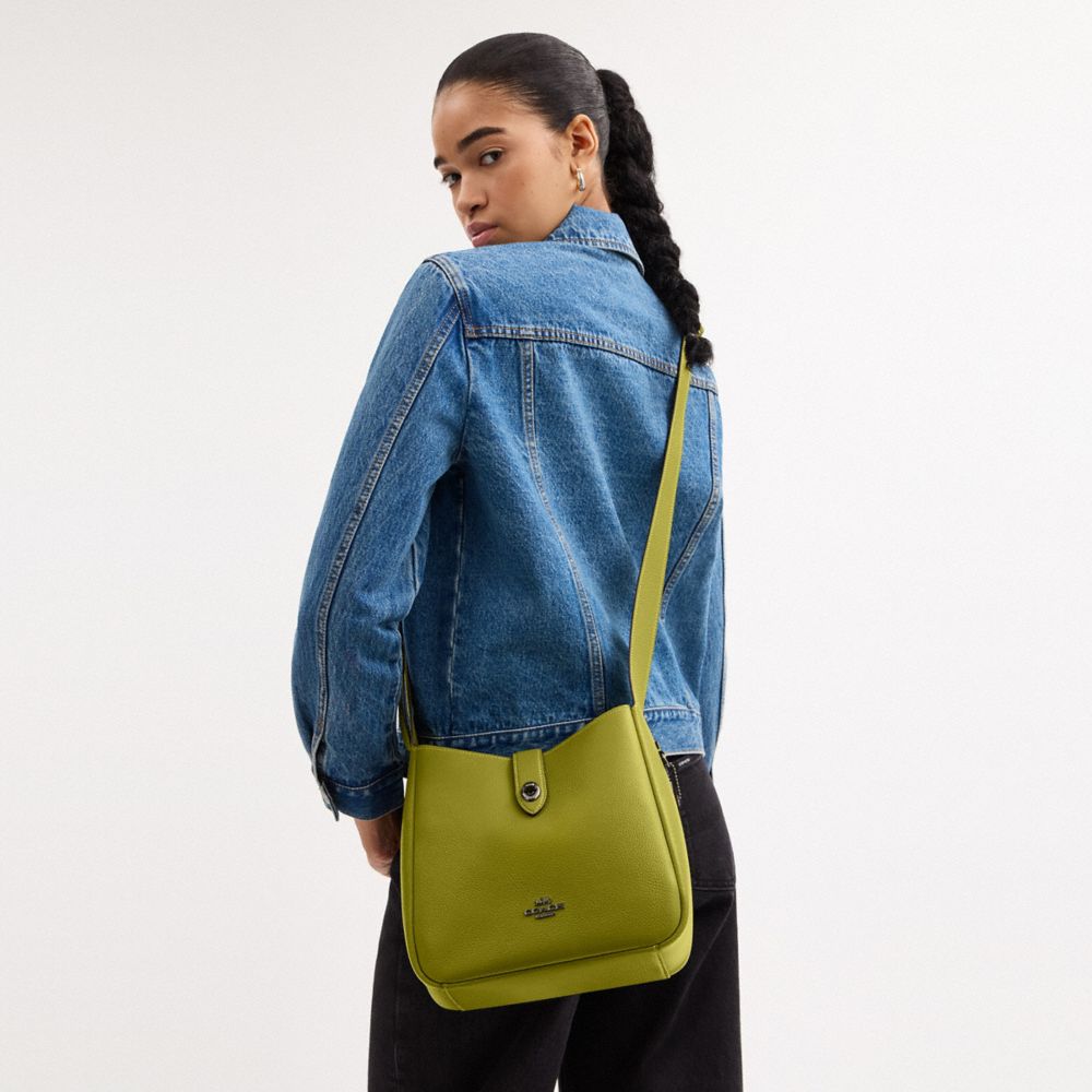 COACH®,Hadley Convertible Crossbody Bag,Leather,Crossbody,Logo,Metal,Gold Metal,Casual,