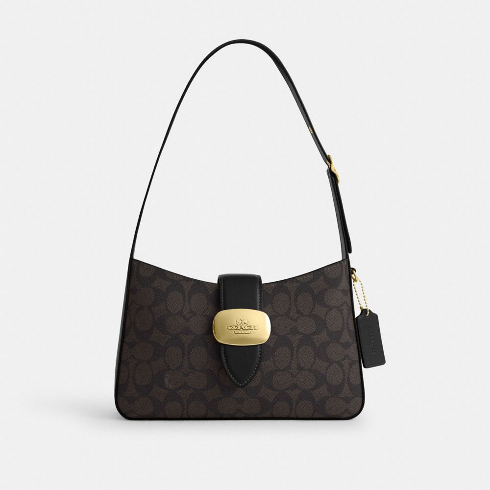 COACH®,Eliza Shoulder Bag In Signature Canvas,,Front View