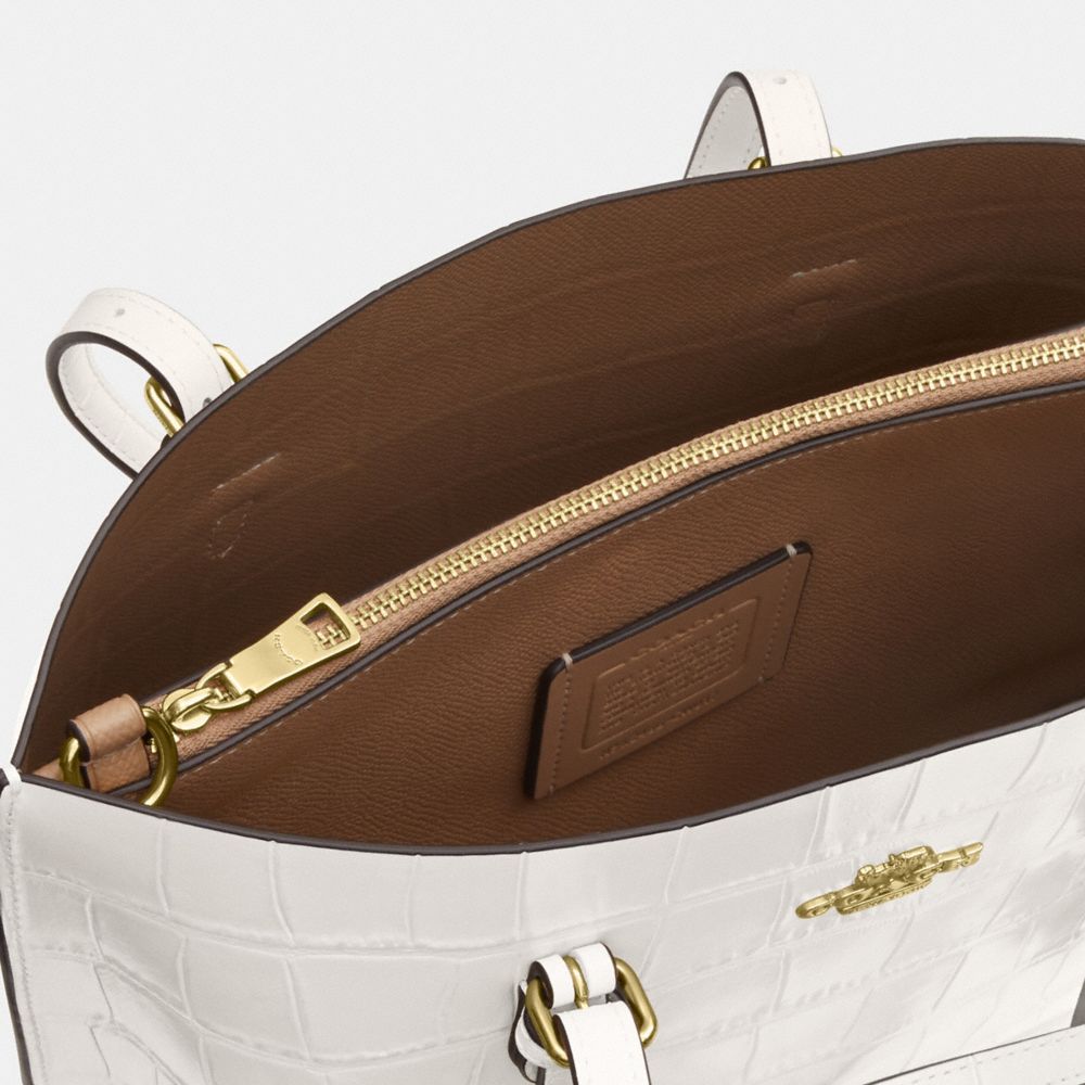 COACH®,SAC CABAS MOLLIE 25,Cuir innovant,Or/Craie,Closer View