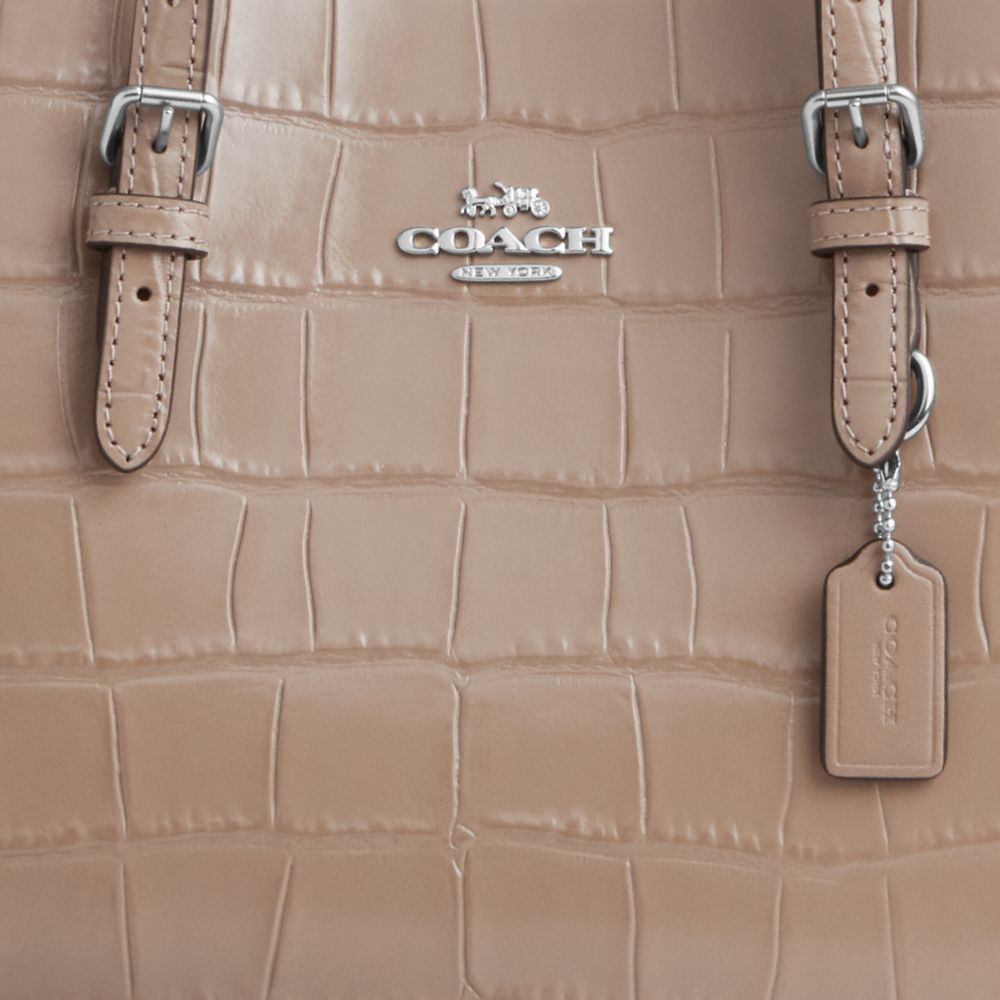 COACH®,Mollie Tote Bag 25,Leather,Crossbody,Logo,Metal,Gold Metal,Casual,Work,Beige