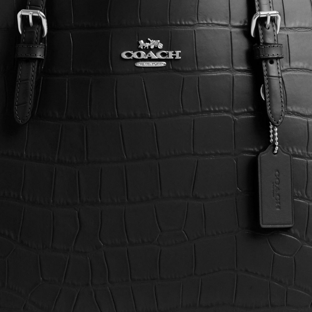 COACH®,Mollie Tote Bag,Leather,Tote,Logo,Metal,Casual,Work,Black