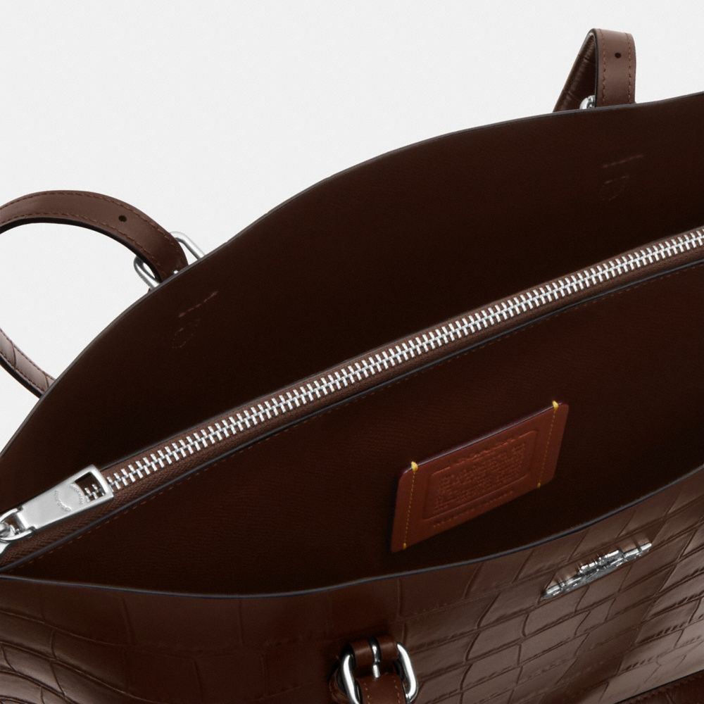 COACH®,Mollie Tote Bag,Leather,Tote,Logo,Metal,Casual,Work,Brown,Closer View