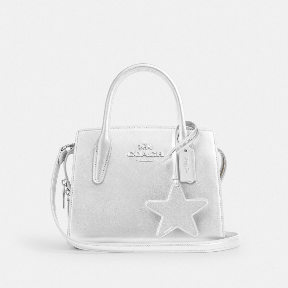 COACH®,SAC FOURRE-TOUT ANDREA,Cuir de fantaisie,Argent/Argent pâle,Front View