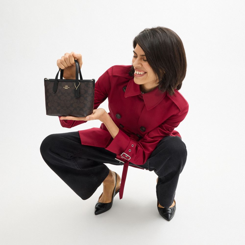 COACH®,City Mini Tote Bag In Signature Canvas,Multi Color,Detail View