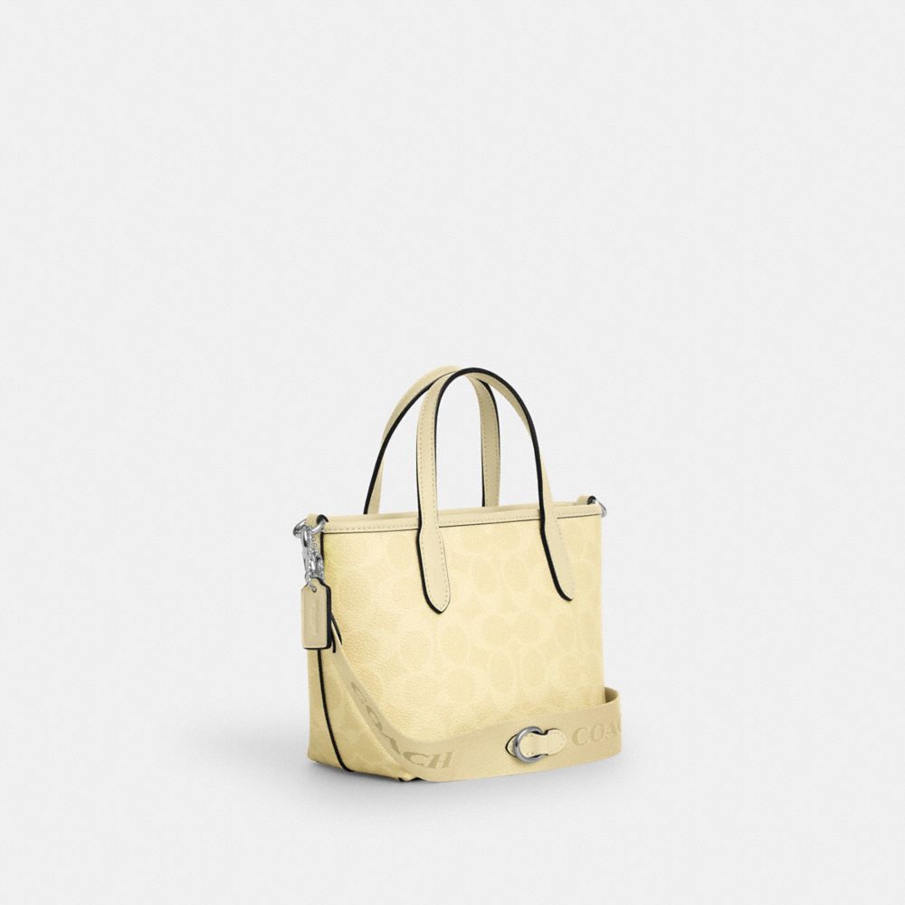 COACH®,シティ ミニ トート バッグ・シグネチャー キャンバス,ミニバッグ&お財布ショルダー,ｼﾙﾊﾞｰ/ﾍｲ