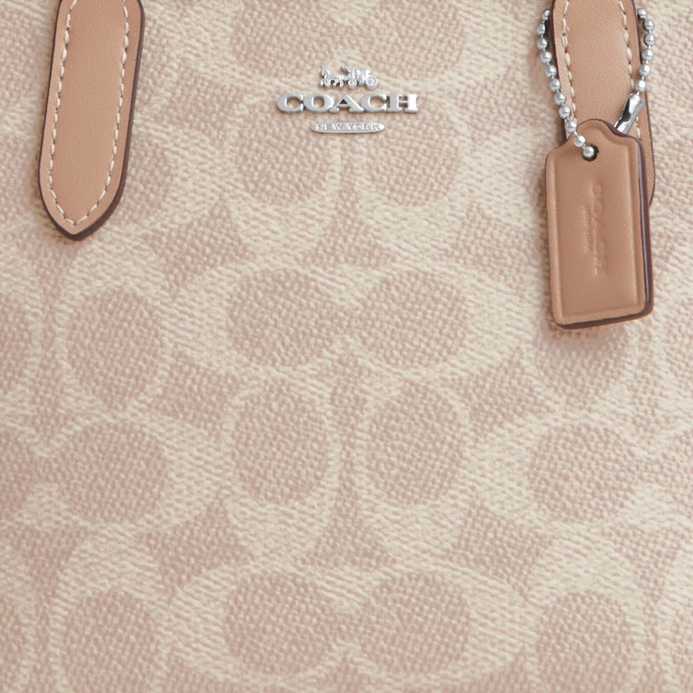 COACH®,MINI CABAS CITY EN TOILE EXCLUSIVE,Toile exclusive,Argent/Sable/Taupe