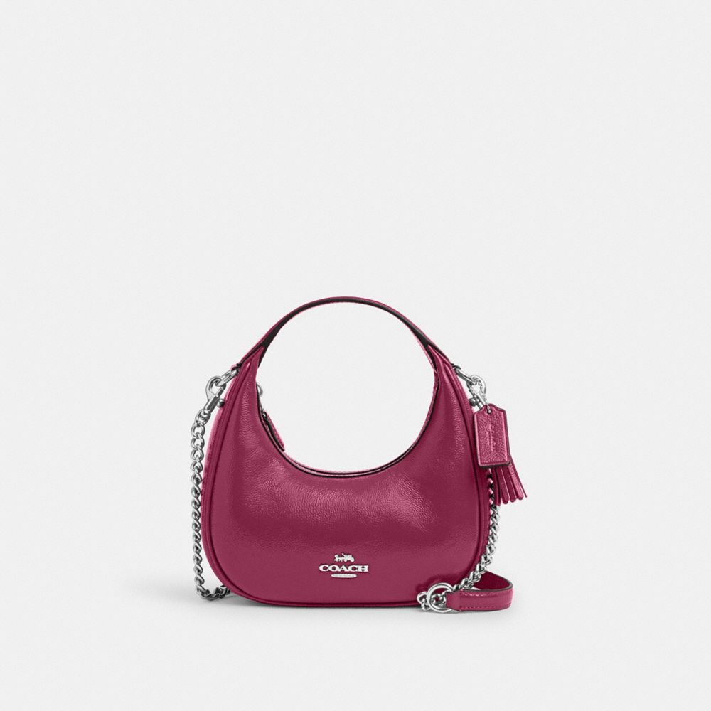 COACH®,MINI SAC À PORTÉ-CROISÉ CARMEN,Cuir innovant,Argenté/Rose,Front View