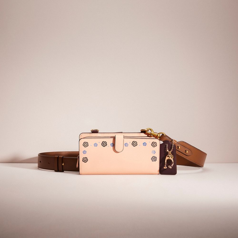 COACH®,UPCRAFTED DOUBLE-UP WALLET CREATION,Refined Calf Leather,Pewter/Faded Blush,Front View