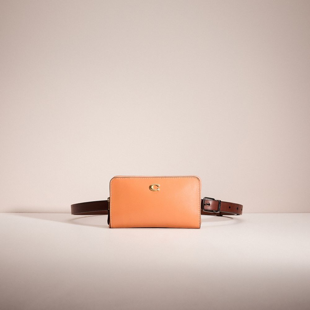 COACH®,UPCRAFTED BELT BAG CREATION,Refined Calf Leather,Brass/Faded Orange,Front View