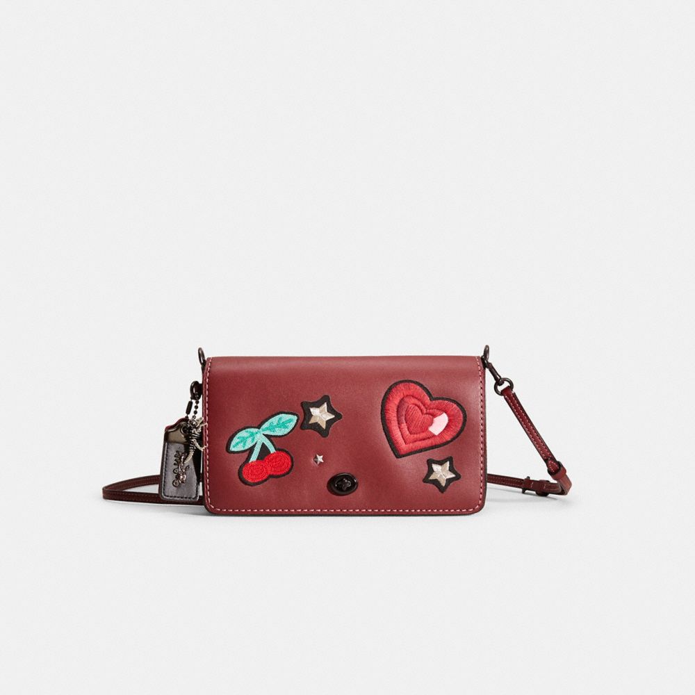 COACH®,UPCRAFTED DINKY,Glovetanned Leather,Pewter/Bordeaux 1941 Red,Front View