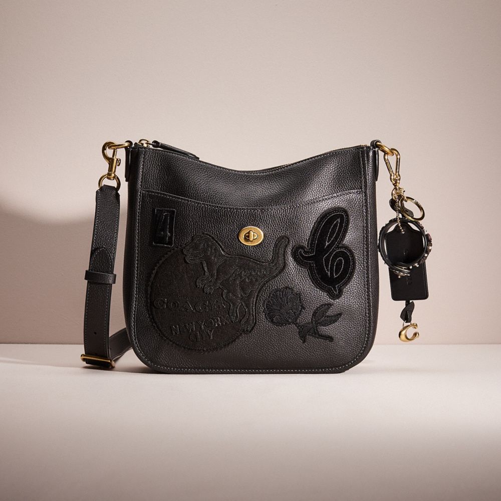 coach chaise crossbody brass black