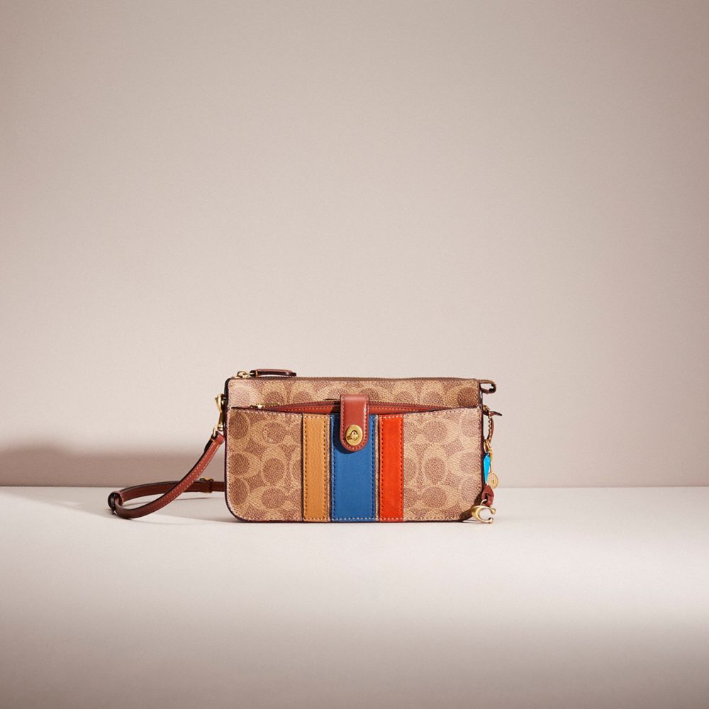 COACH®,UPCRAFTED NOA POP-UP MESSENGER IN SIGNATURE CANVAS,Signature Coated Canvas/Leather,Brass/Tan/Rust,Front View