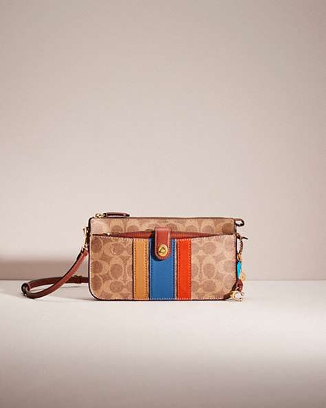 COACH®,UPCRAFTED NOA POP-UP MESSENGER IN SIGNATURE CANVAS,Signature Coated Canvas/Leather,Brass/Tan/Rust,Front View