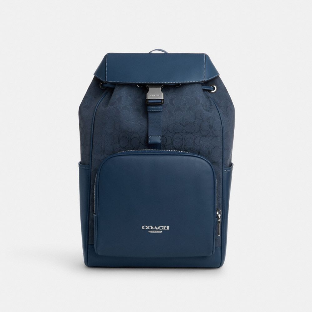 Coach blue backpack on sale