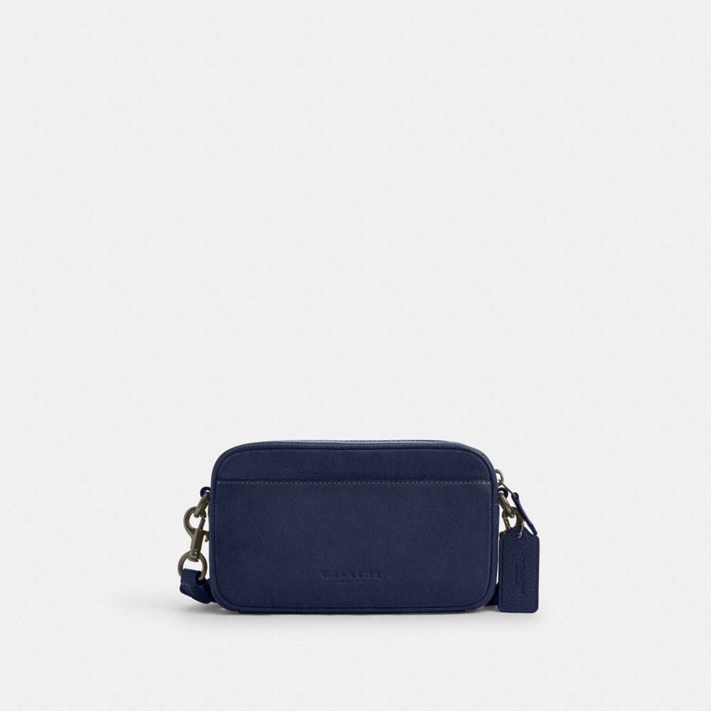 Black Antique Nickel True Navy Jayden Crossbody Bag In Suede