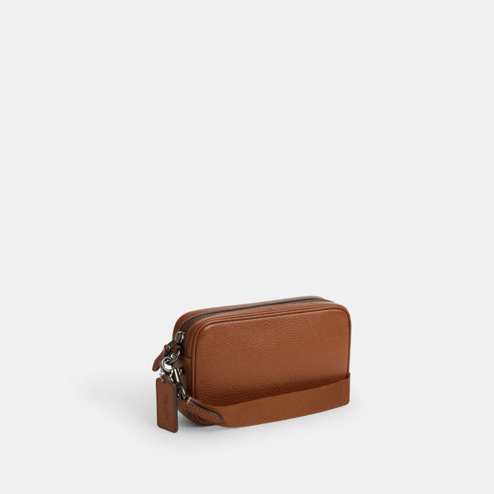 COACH®,Jayden Crossbody Bag In Suede,Leather,Crossbody,Logo,Embossed,Pen Holder,Casual,Brown,Angle View